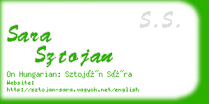 sara sztojan business card